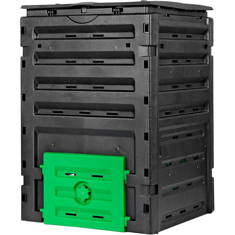 Compost Bin - ถังหมักปุ๋ยในสวนขนาด 120 แกลลอน - ประกอบง่าย กล่องกลางแจ้งแบบมีช่องระบายอากาศเพื่อสร้างดินดี