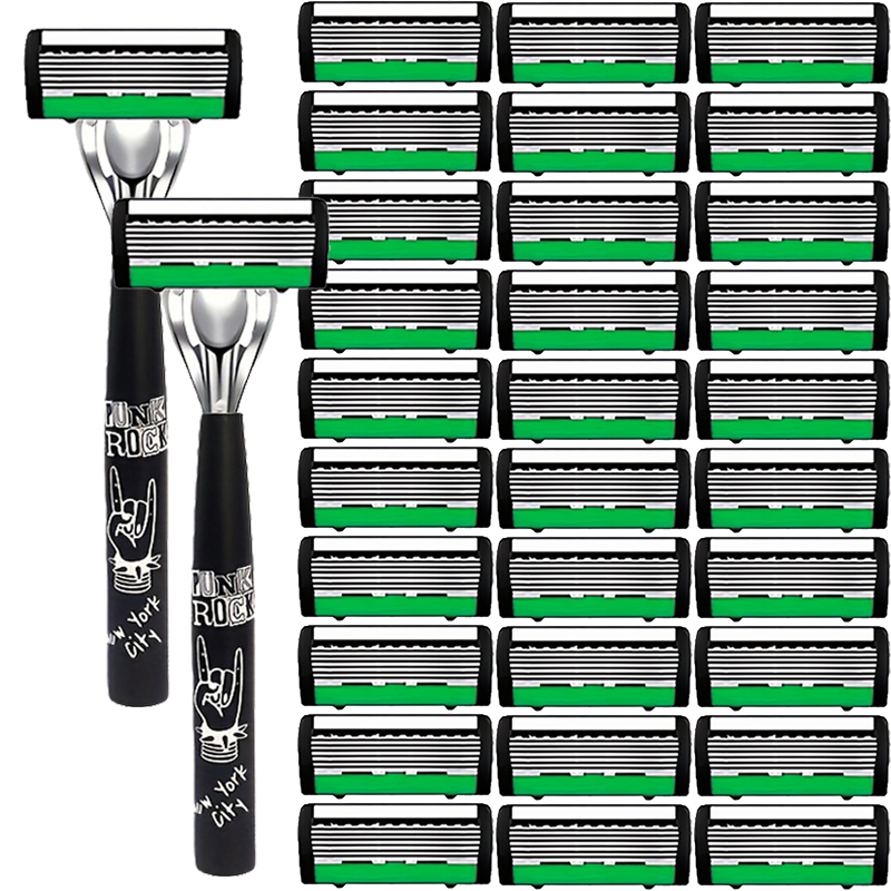 ใบมีดโกนคุณภาพสูง 6 ชั้น ผลิตจ - Safety Razor Handle บทวิจารณ์และราคา