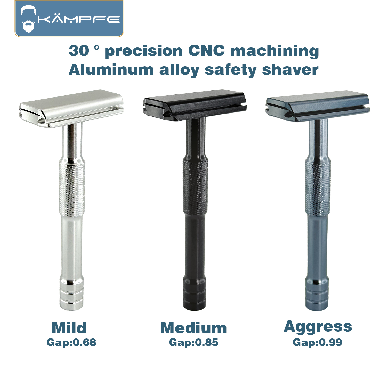 มีดโกนหนวดแบบแมนนวล KAMPFE CNC - Safety Razor Handle บทวิจารณ์และราคา