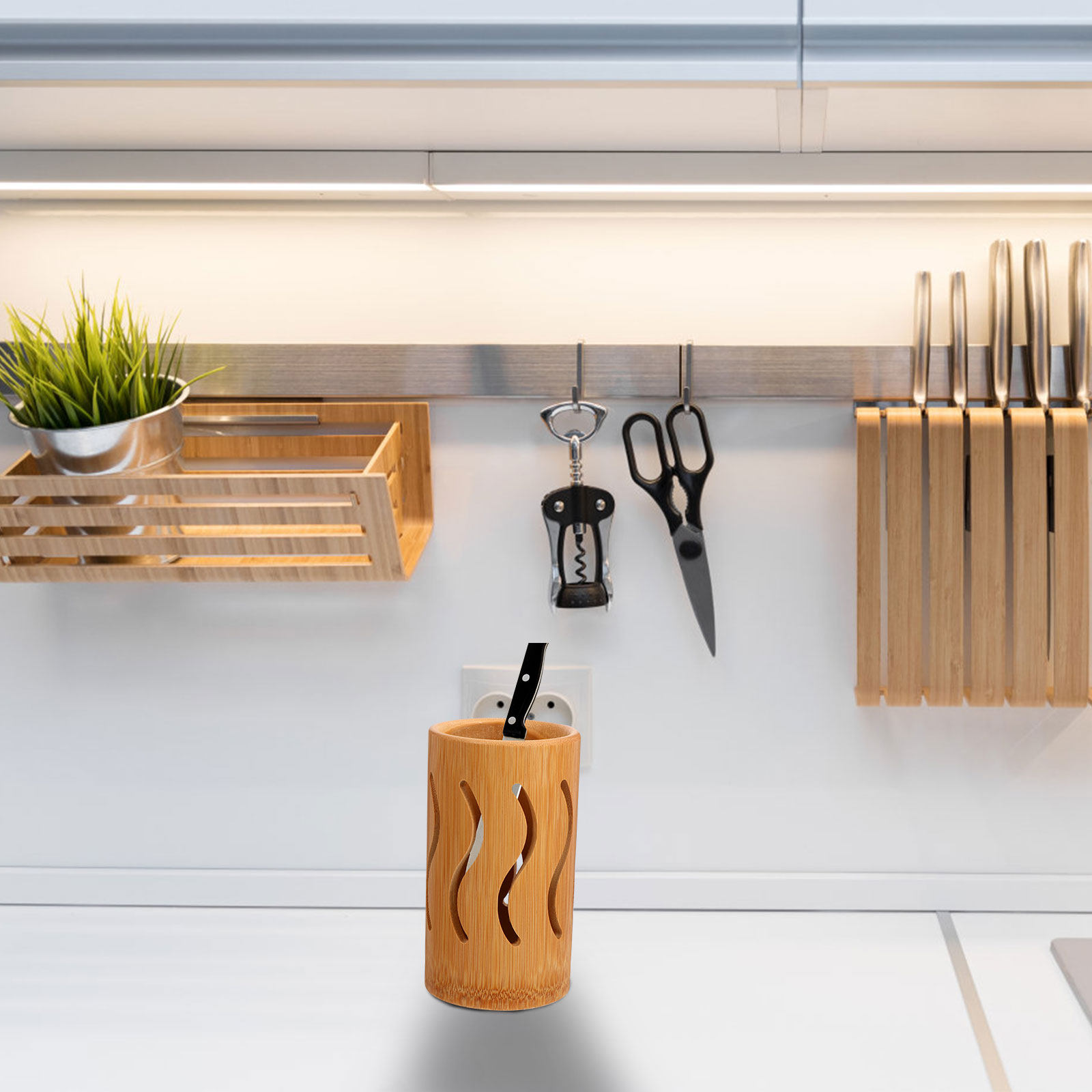 ที่เก็บช้อนส้อมไม้ไผ่ ความจุขน - Bamboo Cutlery บทวิจารณ์และราคา