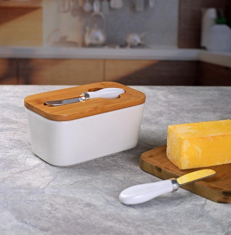 Simple เซรามิคจานเนยไม้ไผ่มีดเ - Bamboo Cutlery บทวิจารณ์และราคา